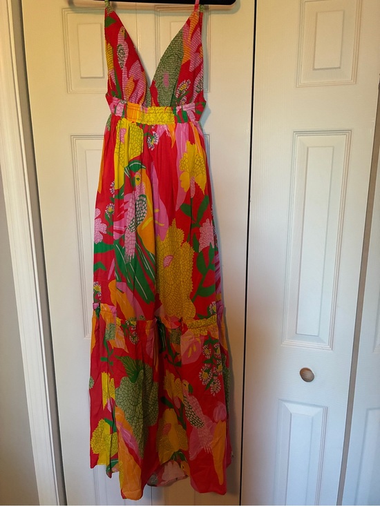 FARM Rio Dresses & Skirts - FARM Rio Bright Tropical Parrot Maxi Dress in Red, Yellow, Green, Pink